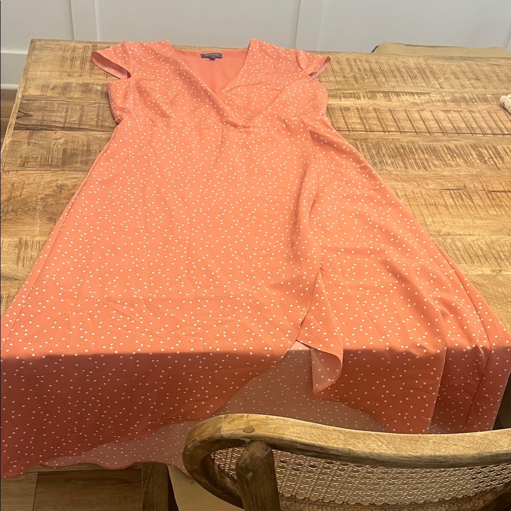 Madison Coral Polka Dot High Low Dress